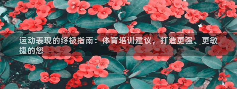 耀世娱乐网站官网：运动表现的终极指南：体育培训建议，