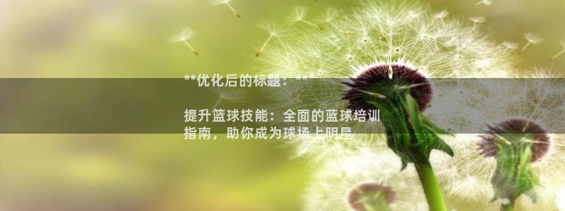 耀世幻主：**优化后的标题：**

提升篮球技能：全